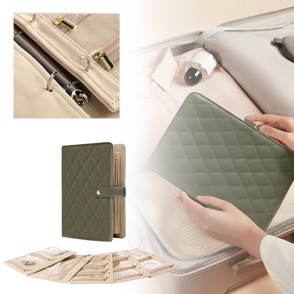 Кожаная книга для хранения ювелирных изделий с отрывными листами, большая вместительная сумка для хранения ювелирных изделий, сережек, ожерелий, легкая папка с отрывными листами