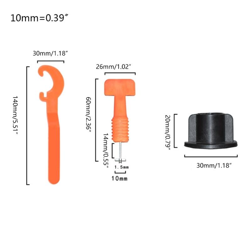 Комплект системы выравнивания плитки Выравниватель для плитки Распорки Сменные стальные штифты Инструмент для укладки керамической плитки с ключами