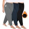 Drawstring Plus-size Sports Pants Autumn/winter Women's 1XL-5XL Loose-fitting Cuffed Slow-running Fleece-lined Sports Pants