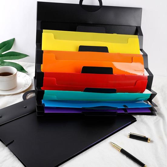 Папка-органайзер для хранения файлов с 6 большими карманами, портативная складная настенная папка, экономящая место