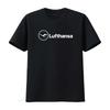 Lufthansa Винтажный Логотип Немецкая Авиакомпания Авиация Футболка Черный Белый S 5XL уличный Стильный Un