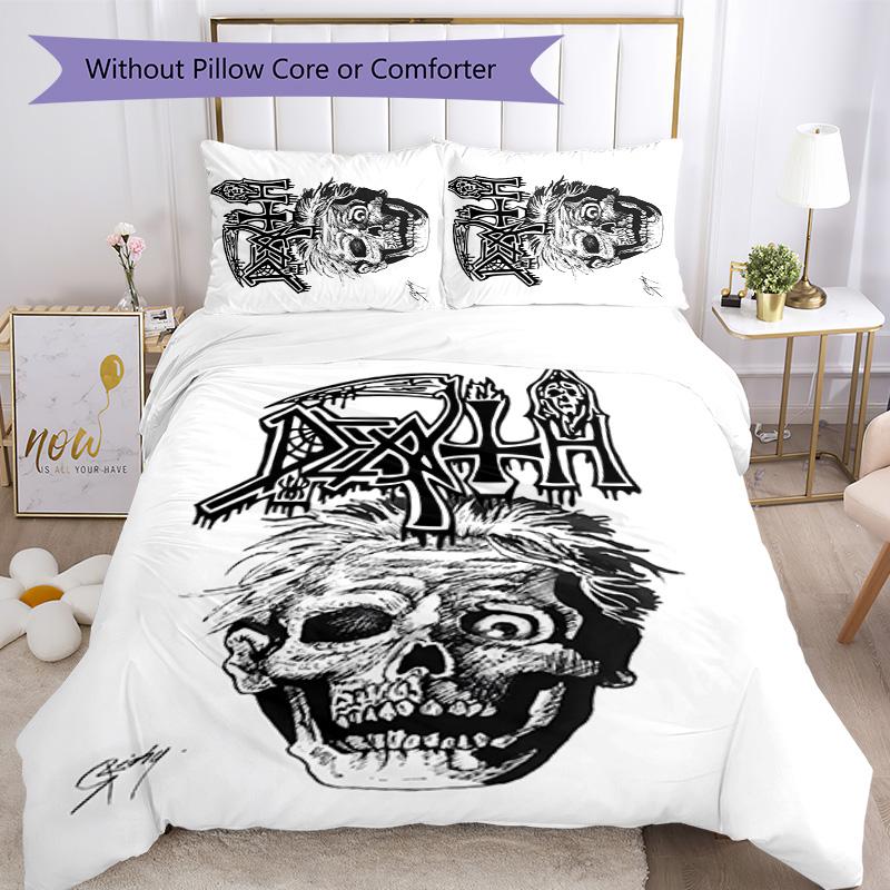 Death 3pcs Bedding Set Duvet Cover Closure Includes 1 Duvet Cover & 2 Pillowcases for All Seasons Bedroom Home Dorm Decor