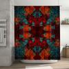 Abstract Geometric Shower Curtain Waterproof Fabric With Red, Blue, Orange, And Green Design For Bathroom Decorations In Various