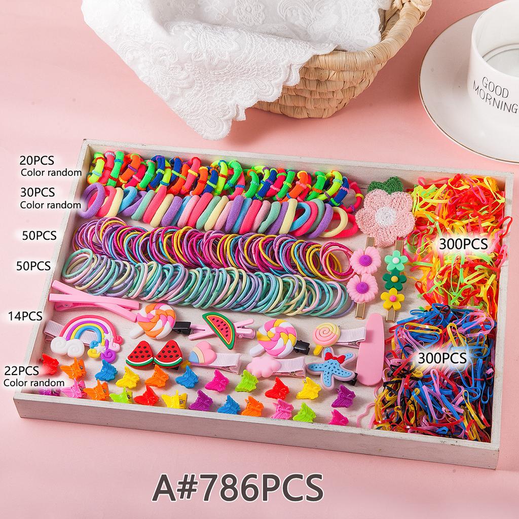 Princess Hair Accessories Set for Kids – Clips, Scrunchies & Claw Clips with Elastic Ties, Gift Box for Daily Wear