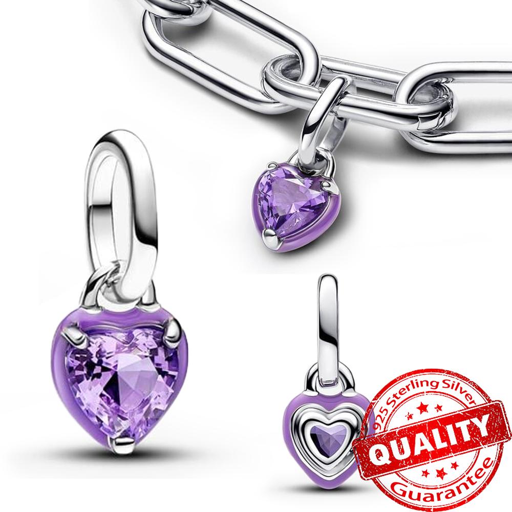 Классическое золотое проволочное сердце и сверкающий циркон из стерлингового серебра 925 пробы, подвеска-шарм "Ангел" для DIY-женского браслета, аксессуары для кулона