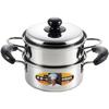 Tamahashi Chen Kenichi Steamer, 16cm, Induction and Gas Compatible, Two-Tier, Stainless Steel, Chen Kenichi Authorized Brand, with Lid, CK-070