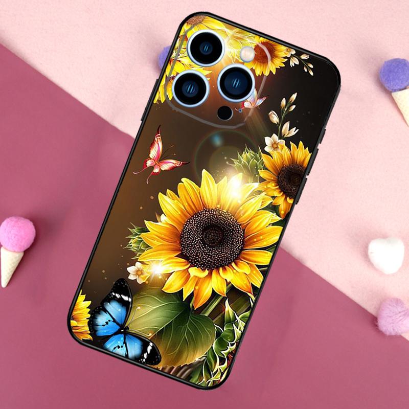 Красивый желтый чехол-подсолнух для iPhone 17 Pro Max 17 Air 16E 13 12 Mini 14 15 Plus 11 16 Pro Max Задняя крышка