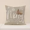 New Christmas Pillow Holiday Decoration Simple Seat Cushion Linen Comfortable Letter Print Sofa Cushion