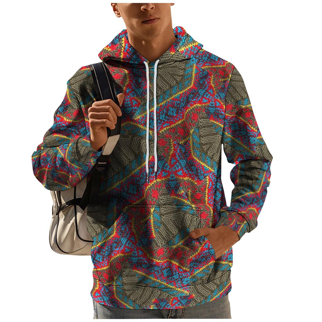 Men's Loose Printed Hooded Sweatshirt Men's Casual Fashion Sports Sweatshirt