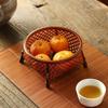 Rattan Basket Food Tray Hand Woven Wicker Round Bowl Weaving Storage Holder for