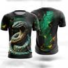 Retro Animal Snake 3D Printed T-shirts Summer Round Neck Fashionable Casual Short Sleeved Men's T-shirts
