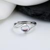 S925 Sterling Silver Light Luxury Moonstone Ring Simple Fashion All-match Niche Design Cold Wind Index Finger Ring Female