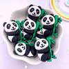 Resin Colorful Kawaii Bamboo Big Panda Flatback Figurines Home Decor Accessorie 10Pcs DIY Hair Bow Scrapbook Crafts