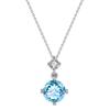 Platinum Necklace for Blue November Single Perfect for White and Other Special Gift Wrapping Women, Lab-Grown Diamond, Topaz, Birthstone,