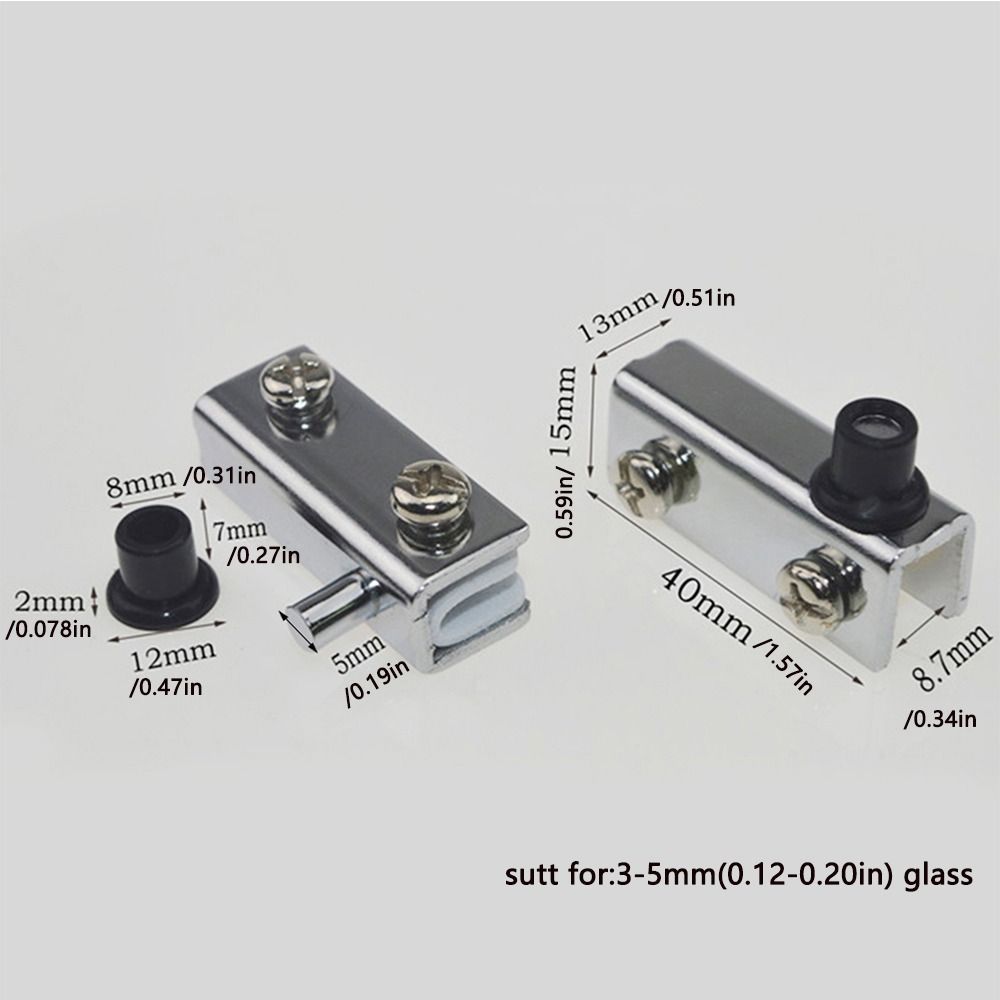 2pair Flush-fitting Glass Door Hinges Shaft Hinge Glass Clip Durable Glass Pivot Hinge  Cabinet