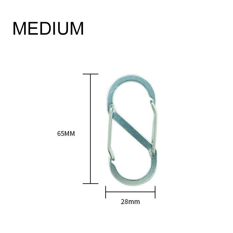 S-образный двойной карабин, брелок, замки-молнии для рюкзаков, карабин, скользящий замок, алюминиевый сплав, большой, средний, маленький карабин для кемпинга