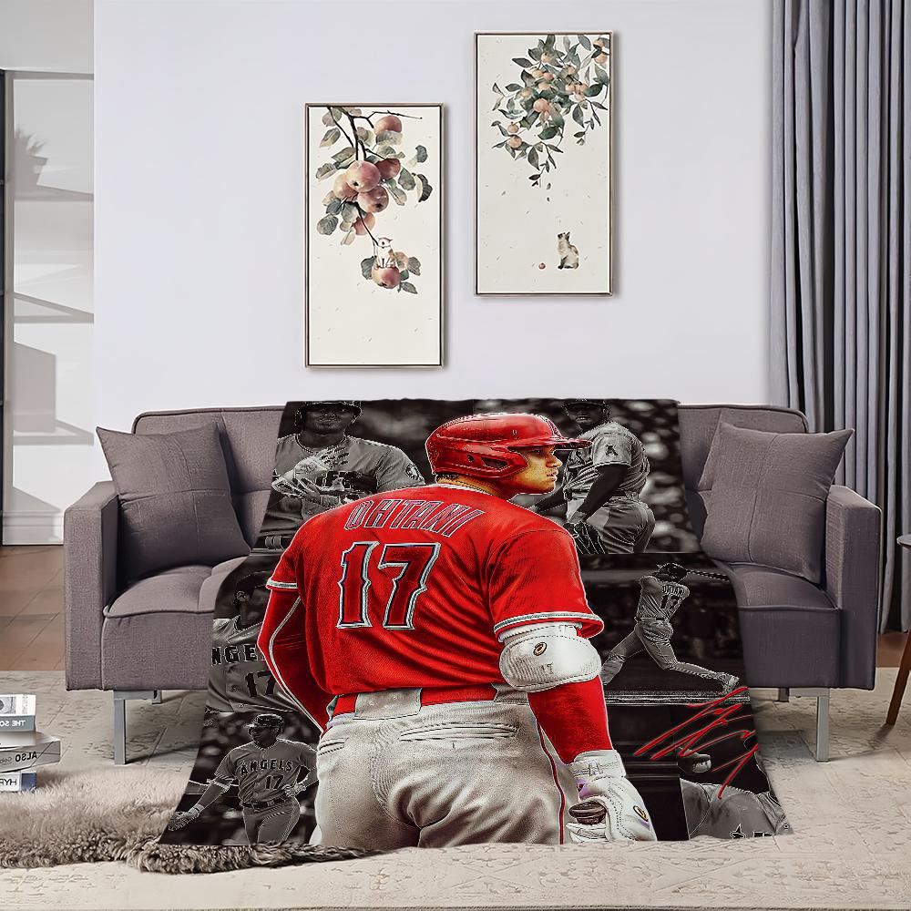 Baseball Player Star Blanket Plush Nap S-Shohei Sofa rug for O-Ohtani Living Room Office Bedroom Birthday Home Travel Kid Gifts
