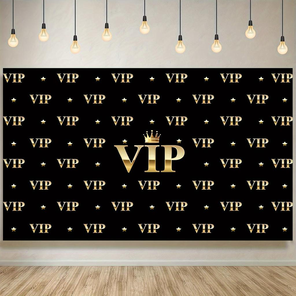 1 VIP Photography Background Royal Crown Black Gold Graduation Ball Birthday Party Banner Photo Studio Image Background