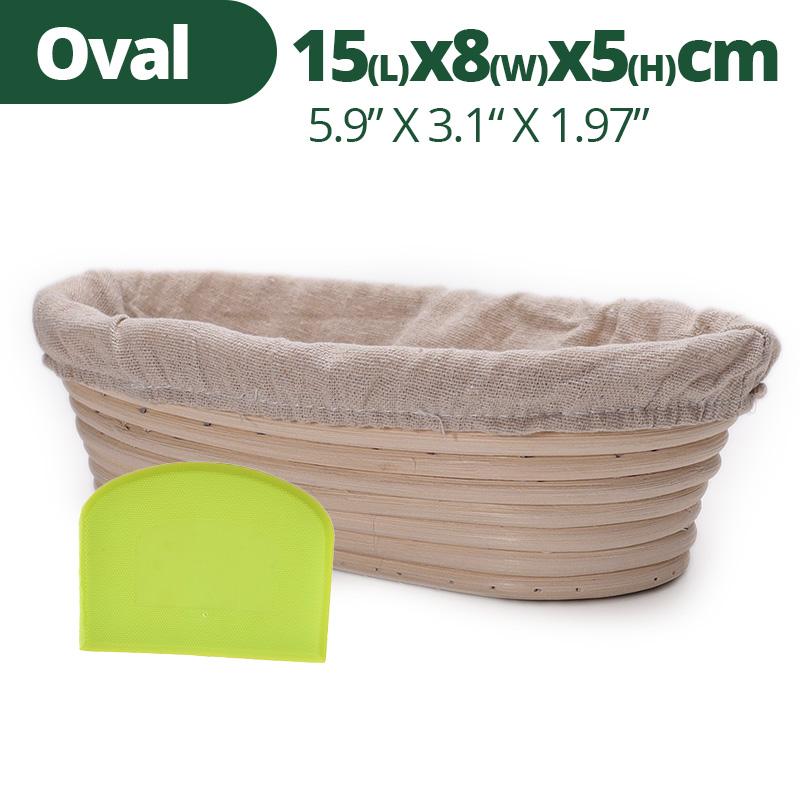 Banneton Bread Proofing Basket, Sourdough Brotform Natural Rattan Basket for Bread Baking - Includes Cloth Liner & Dough Scraper