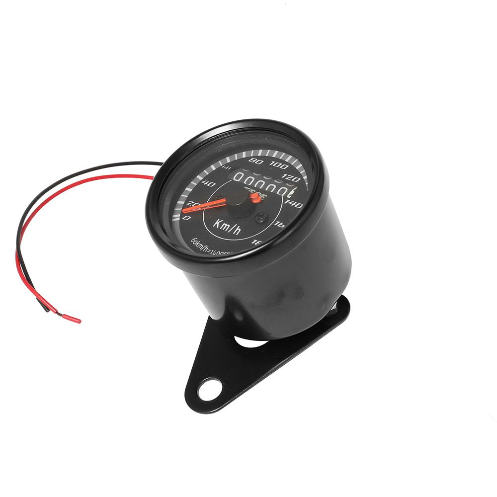 Universal Motorcycle Speedometer Black/ Chrome LED Light Odometer Speed Meter Gauge Mile For Harley Honda Cafe Racer Motorbike