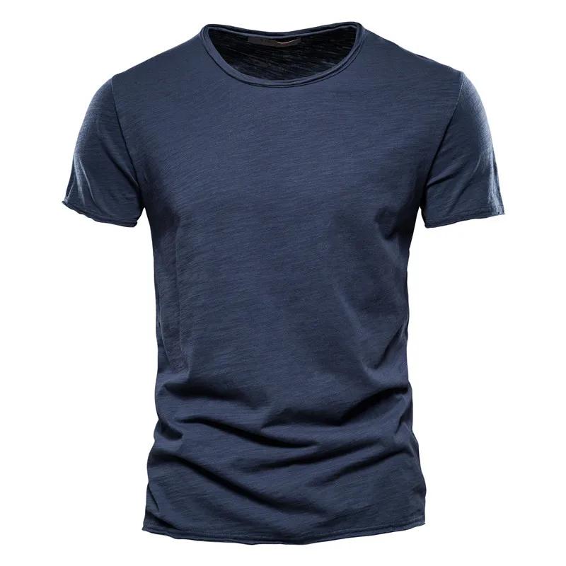 Качественная мужская футболка из 100% хлопка Модный крой Slim Fit Однотонная мужская футболка Топы Футболки Бразилия Футболка с коротким рукавом для мужчин