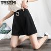 WTEMPO Summer Women's Chiffon Shorts Fashion High Waist Loose Shorts Wide Leg Shorts Casual Shorts Suit Shorts