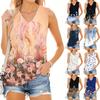 Ayollar V-bo'yinli Moda Kundalik Gul Bosmali Yozgi Jilet Top
