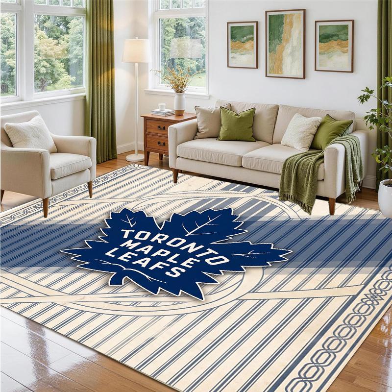 Toronto Maple Leafs Design Crystal Velvet Rug Soft Decorative Mat for Bedroom Entrance