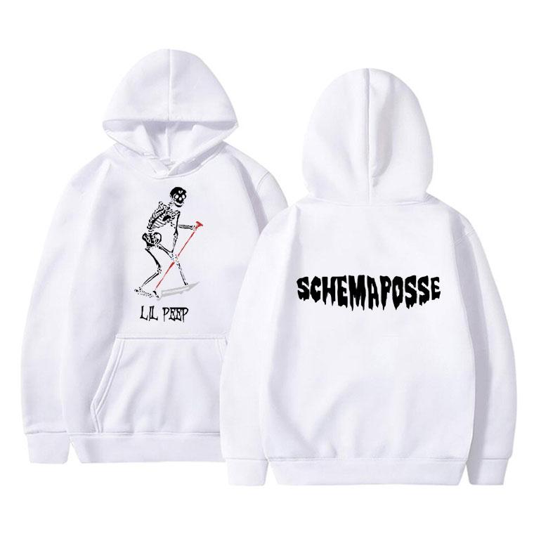 Рэппер Lil Peep Череп Графический принт Толстовки Осень Зима Унисекс Женщины Хип-Хоп Винтаж Уличная Одежда Унисекс Негабаритный Толстовка с Капюшоном