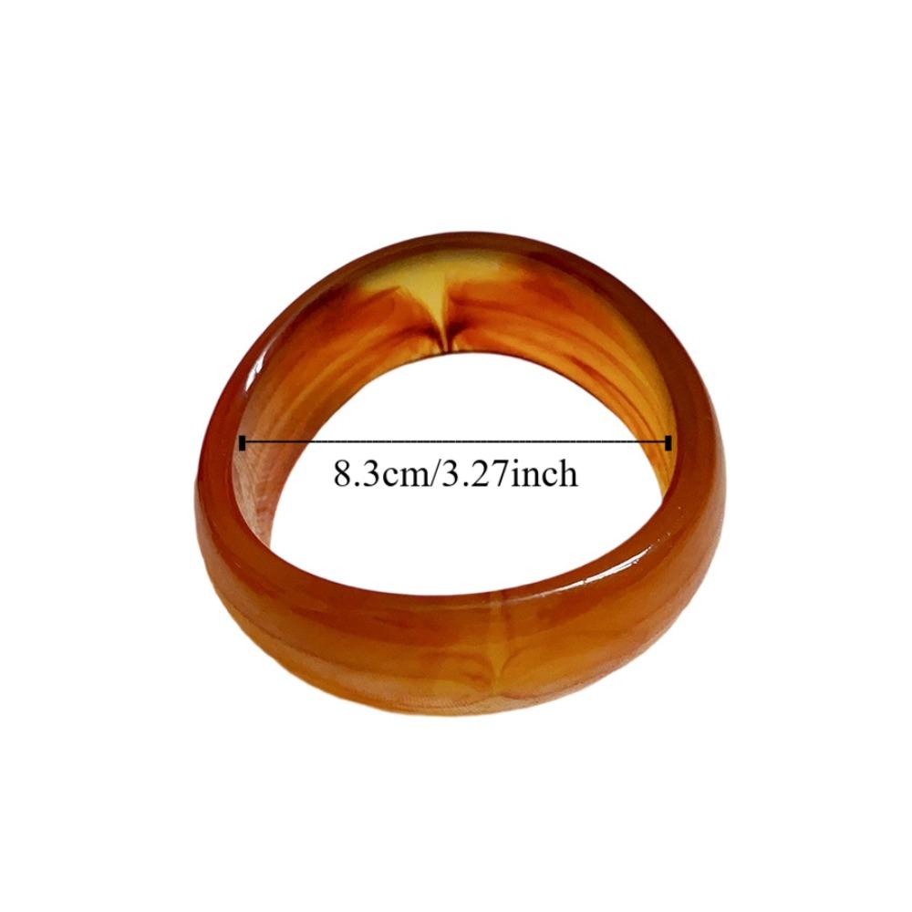 Resin Round Wide Bracelet Exaggerated Retro Geometric Bangle Irregular Acrylic Bangle  Daily
