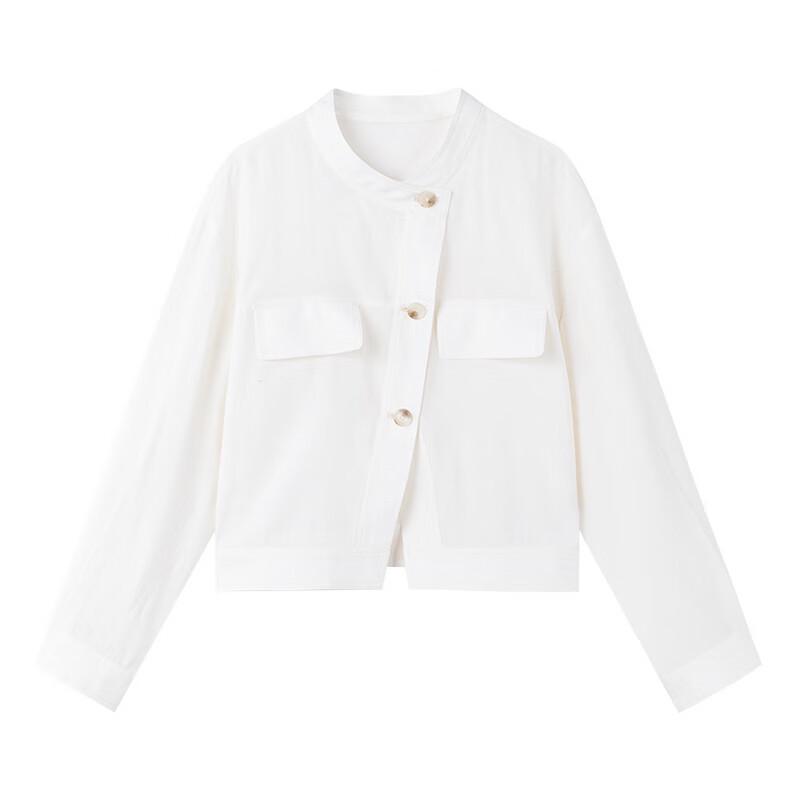 Qiusui Yiren Women's Lightweight Round Neck Short Jacket