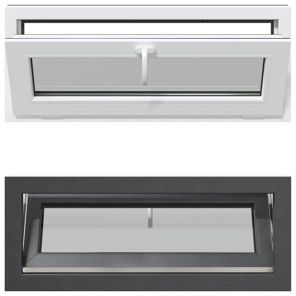 Basement Window RISOR 100 x 40 cm PVC and Glass Anthracite