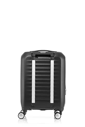 American Tourister Frontec Spinner 54/19 Expandable Suitcase, Carry-on Size, 38L, 54cm, 3.1kg, 25cm, Jet Black, One Size
