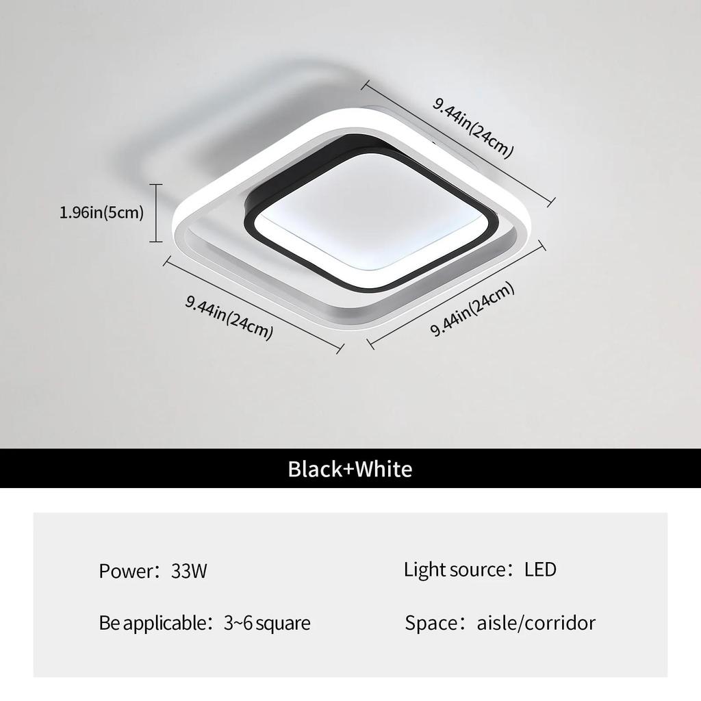 Светодиодный потолочный светильник, квадратный потолочный светильник, современный потолочный светильник, белый акриловый и металлический потолочный светильник для спальни, гостиной, кухни