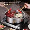 FATTBAO 304 Stainless Steel Hammered Hot Pot with Glass Lid