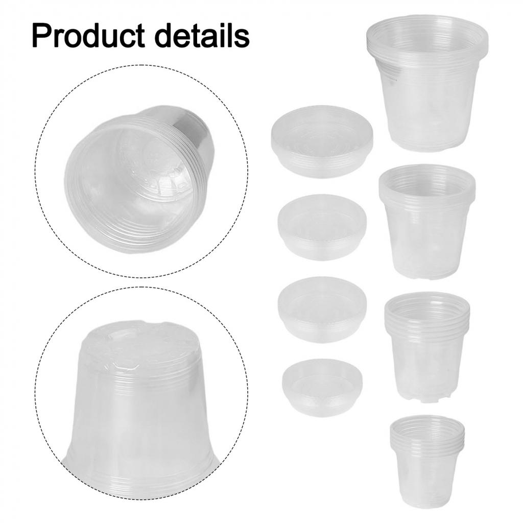 Clear Plant Pots 20 Pack With Saucers For Healthy Plant Growth 4 7 Inch