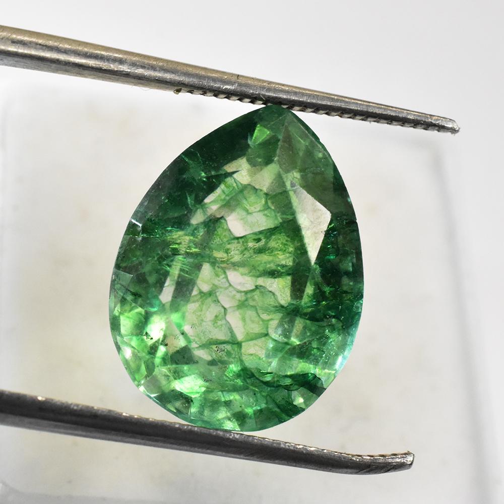 High Quality Loose Gemstone 9.45 CT Natural Green Emerald Pear Shape