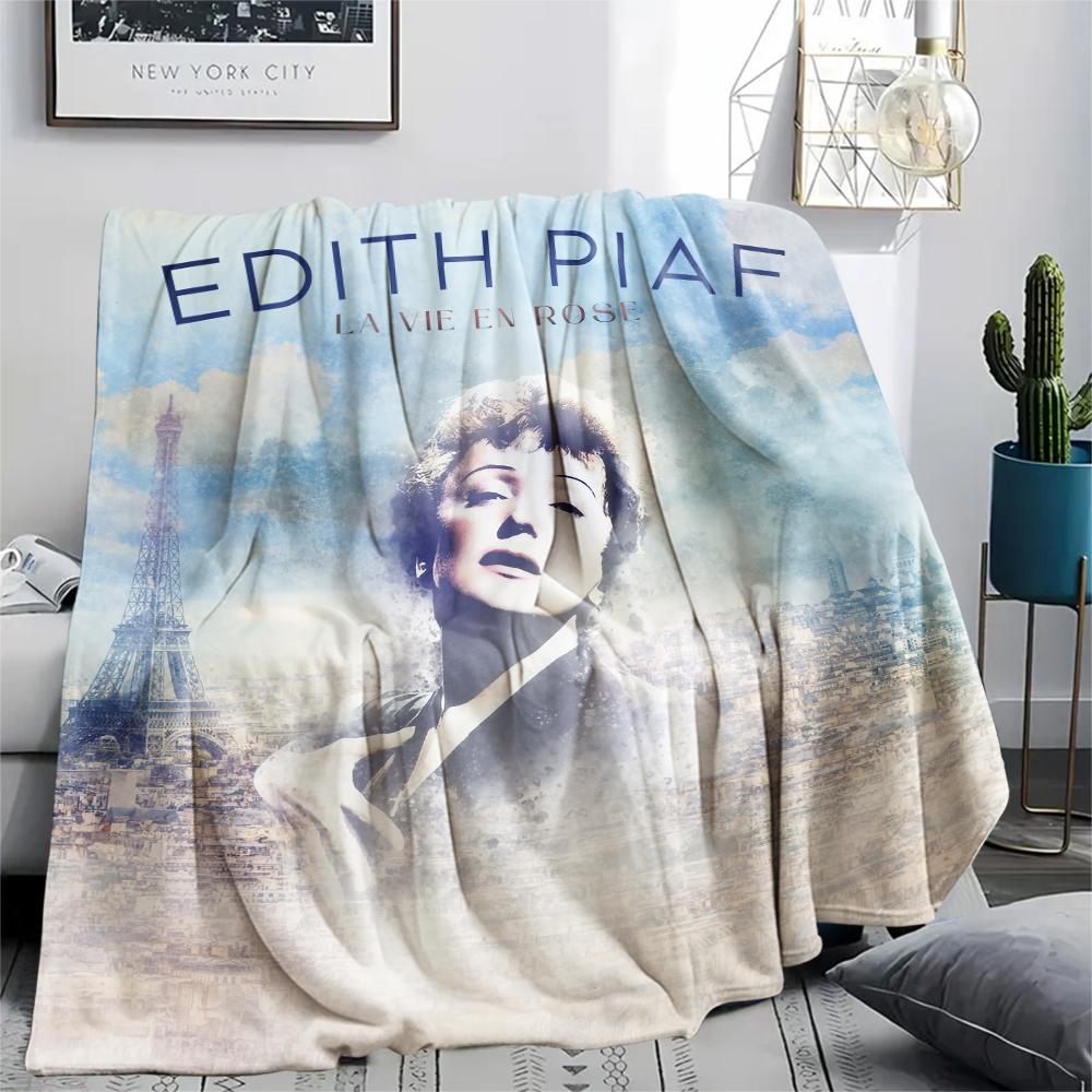 Édith Piaf pattern Flannel Blanket, High quality Comfortable for All Seasons, Home Decor, Warmth and Comfort, Perfect for Gifts.