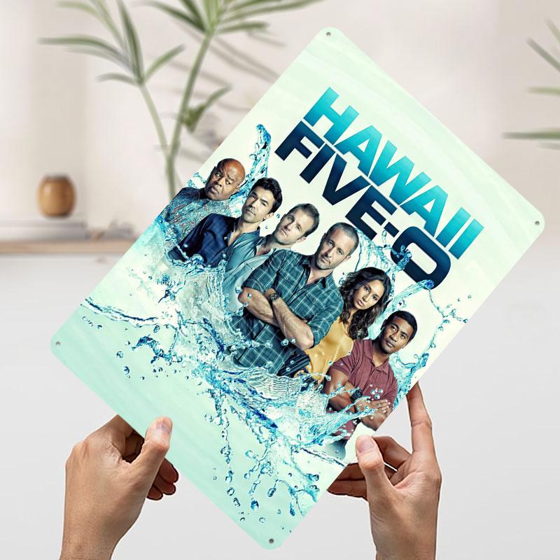 Hawaii Five Cast Tin Plaque Poster Customized Wall Art Retro Vintage Metal Signs for Man Cave Living Room Decorations Decor