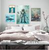 Парусник, морское дно, дайвер, кит, скандинавские винтажные постеры и принты, настенное искусство, холст, настенные картины для декора гостиной, без рамки