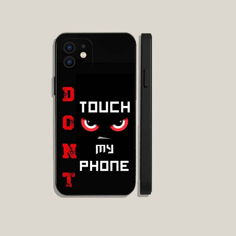 Не трогай мой чехол для телефона для iPhone 16, 15, 14, 13, 12, 11, Plus, Pro Max, XS, X, XR, SE, Mini, 8, 7, мягкий силиконовый черный чехол