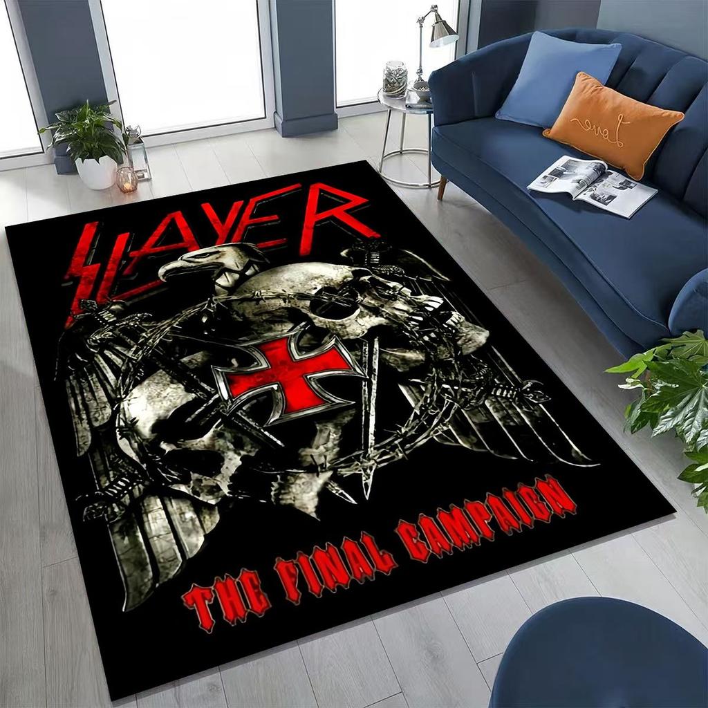 Ковер-ковер с изображением черепа, арт для хэви-метал рок-группы Slayer, для спальни, гостиной, дивана, домашний придверный коврик, декор, большой нескользящий коврик для пола