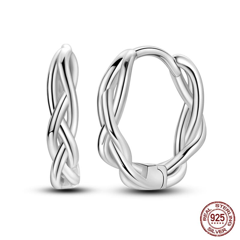 Charms Double Hoop Earrings For Women 100% 925 Silver Cubic Zircon Heart Star Moon Earrings Elegant Birthday Jewelry Gifts