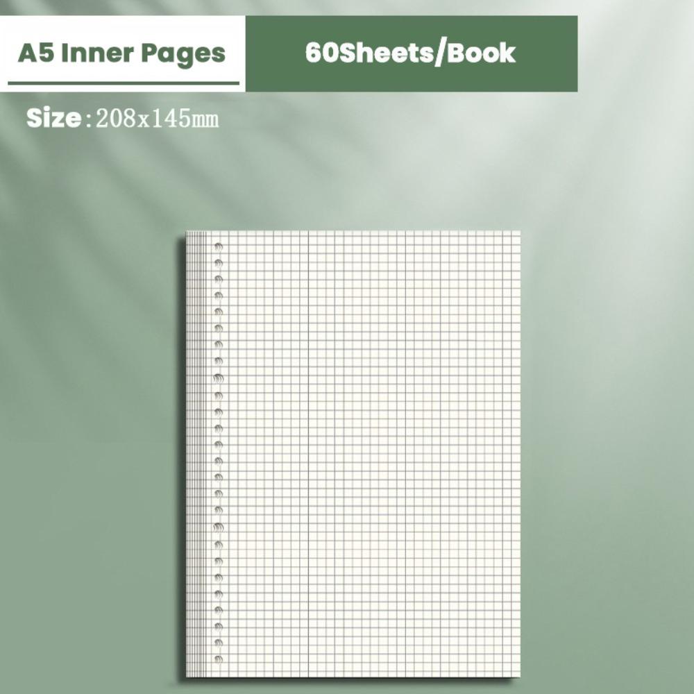 60Sheets Paper Loose Leaf Paper Horizontal Line/Grid Notebook Refill Paper Notebook Students