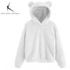 Winter Women's Hoodies Winter Women Long Sleeve Rabbit Ear Hood Sweatshirt Cute Plush Warm Casual Hoodie Tops
