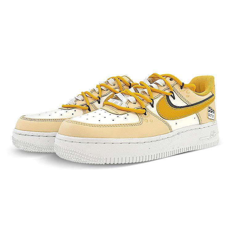 Nike Air Force 1 Low top Skateboard Shoes Women's Yellow Black DX6065-171(Team40-)