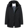 Cotton Padded Men's Medium Length Plush Thickened Hooded Detachable Cotton Padded Men's Cold Proof Coat