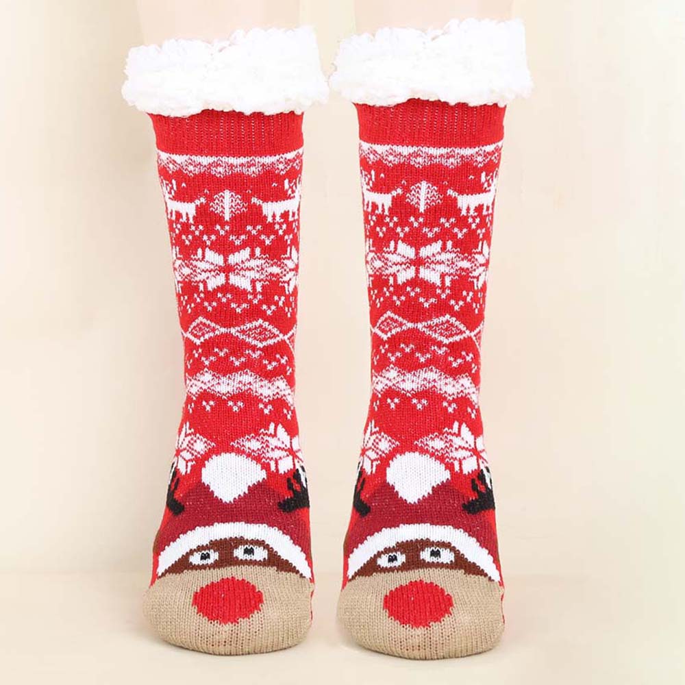 Christmas Thermal Slipper Socks Thick Warm Anti Slip Winter Cosy Bed Floor Socks