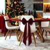 Wine Red Velvet Bow Chair Back Cover: A Retro- Chair Decoration That Unlocks The Sophistication Of Your Home