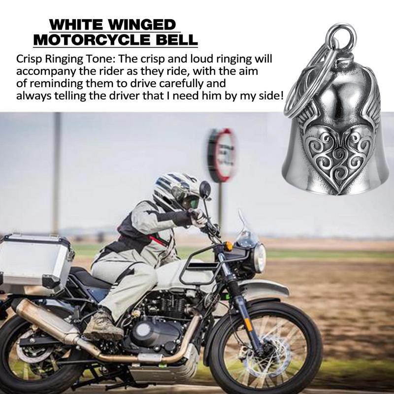 Модный кулон Lucky Bell в форме сердца, крыла мотоцикла, колокольчик для мужчин, мотоцикл, панк-рок, экзорцизм, ювелирные изделия